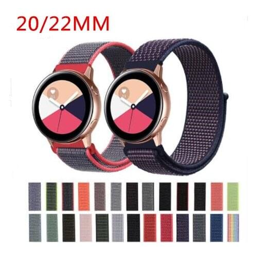 100pcs 20 22mm watch band For Samsung Gear s3 Frontier s2 galaxy watch 46mm 42mm sport nylon amazfit bip huawei watch gt strap