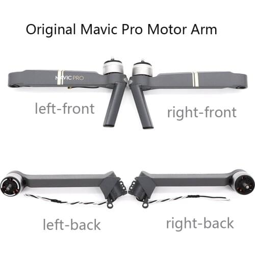 Original New Front Back Left Right Mavic Pro Motor Arm With Cable Spare parts DJI Mavic pro Arm with motor Repair Accessories