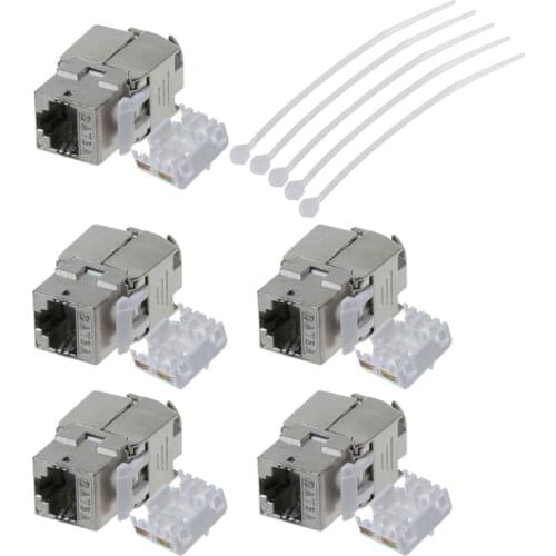 RJ45 Keystone Network Toolless Keystone Jack Module Full Shielded FTP Zinc Alloy RJ45 Socket To LSA Toolfree Termination