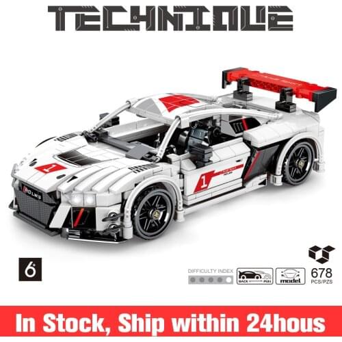 Technic Series Car A8 F1 Racing Pull Back Building Blocks 678Pcs Bricks Set Kids Education Toys For Children Boy Gifts S8301