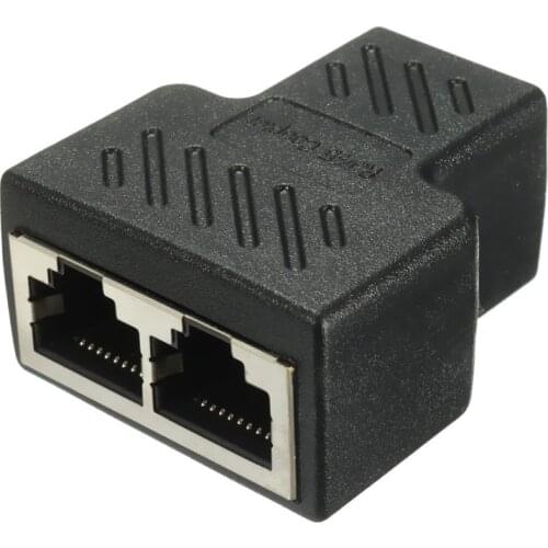 RJ45 Ethernet Network Splitter Connector Adapter Extender Ethernet Cable 1 Female to Dual Female Cable Joiner Coupler for Modem