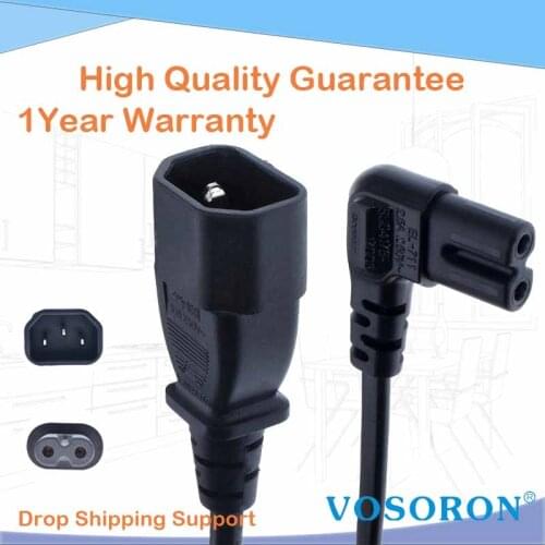 IEC 320 C14 to C7 Extension Power Cord ,IEC C7 angle adapter,IEC 3P Male to 2P Female Power Extension Cable,1.8M