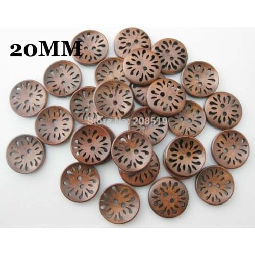 WBNLWA 2 holes sewing 20MM Brown Buttons Hollow 100pcs/lot High Quality Shirt button Garment accessories