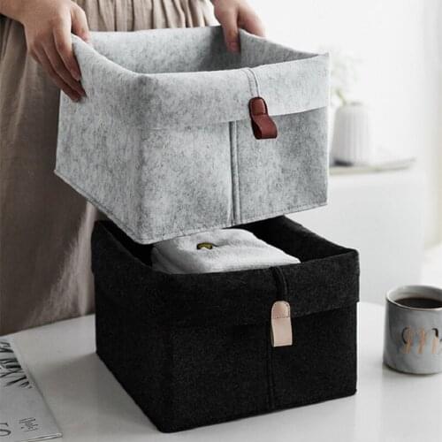 Felt Storage Box Desktop Finishing Holder Clothing Toys Underwear Socks Organizers Sundries Basket Container Laundry Bins Home