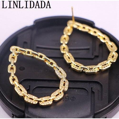 8Pairs Gold Color Clear Cz Zirconia drop shape Stud Earring For Women Girls