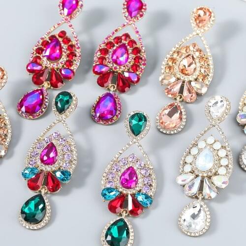 Pauli Manfi Fashion Metal Water Drop Rhinestone Earrings Womens Creative Popular Dangle Earrings Party Accessories