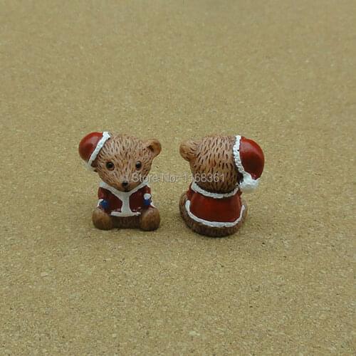 1pcs/lot resin solid Christmas red bear cartoon 20mm fairy garden gnome moss terrarium decor crafts bonsai home DIY A105-4