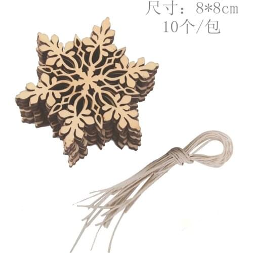 10pcs Laser Cut Wood Embellishment Wooden Winter Festival Christmas Shape Craft Wedding Decor