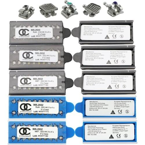 10Packs/200Pcs OC Dental Orthodontic Metal Bracket Braces MIM Mini Roth MBT 0.022 Slots 345 Hooks