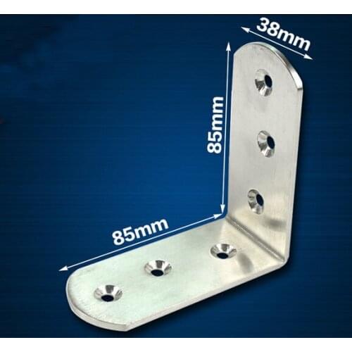 2 Pieces 85x85x38mm Stainless Steel Right Angle Corner Bracket Thinckness 3mm