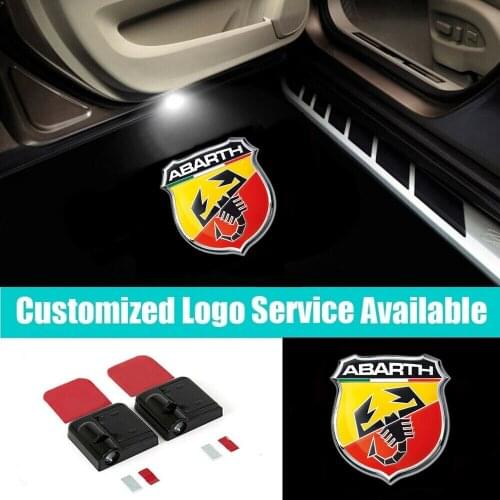 2x Wireless Car Door ABARTH Welcome Shadow Lights for Abarth 1000 1600 2000 204