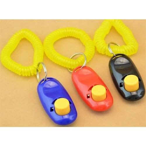 200 pcs Dog Pet Click Clicker Training Trainer Aid+ Wrist Strap