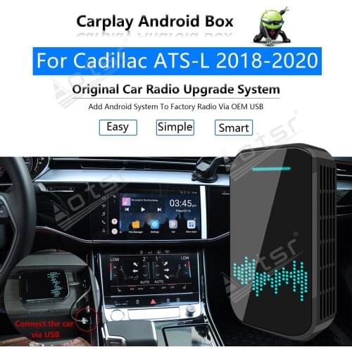 32GB For Cadillac ATS-L 2018-2020 Car Multimedia Player Android System Mirror link Navi Map Apple Carplay Wireless Dongle Ai Box