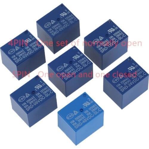 5PINRelay 1PCS SRD-03VDC-SL-C SRD-05VDC-SL-C SRD-06VDC-SL-C SRD-09VDC-SL-C SRD-12VDC-SL-C SRD-24VDC-SL-C SRD-48VDC-SL-C