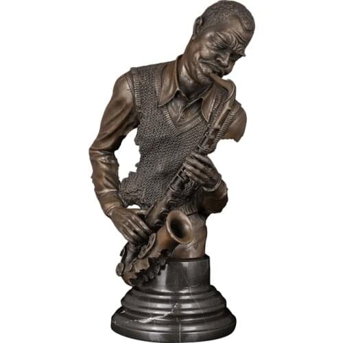 ArtsHom DS-056 Hotel decoration Bronze Black Musician Bust Music Performer Figurines sculpture for home decoration accessories