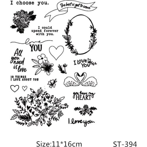 AZSG Swan Garland Shrub Clear Stamps/Seals For DIY Scrapbooking/Card Making/Album Decorative Silicone Stamp Crafts