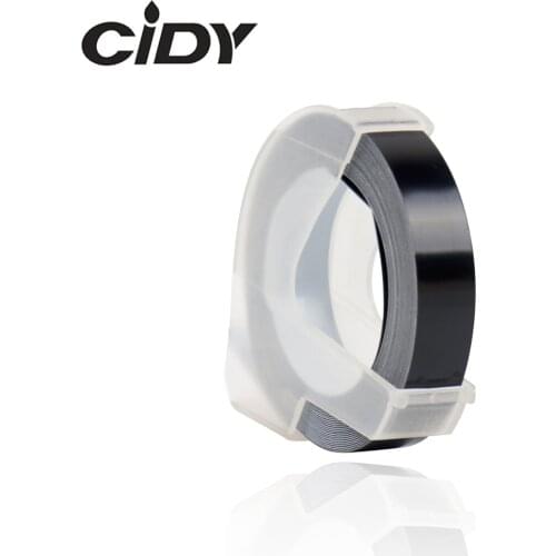 CIDY 1pcs Black color Compatible for DYMO 1610 12965 1880 label maker DYMO 3D Plastic Embossing Xpress Label 9mm*3m MOTEX E101