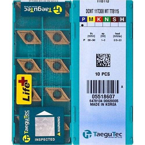 DCMT11T308-MT TT8115 100% Original TAEGUTEC carbide insert with the best quality 10pcs/lot free shipping