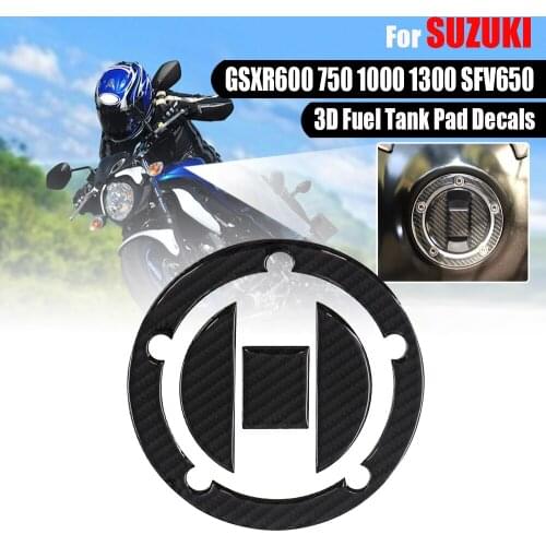 For SUZUKI GSXR600 750 1000 1300 SFV650 Motorcycle Carbon Fiber Fuel Tank Pad Decals Gas Oil Cap Cover Stickers