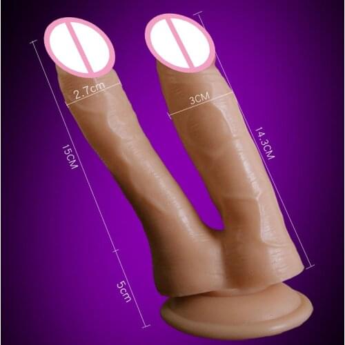 Double Ended Dildo With Suction Cup Realistic Penis Double Penetration Masturbator Anal Dildo Adult Sex Toys For Woman Erotic