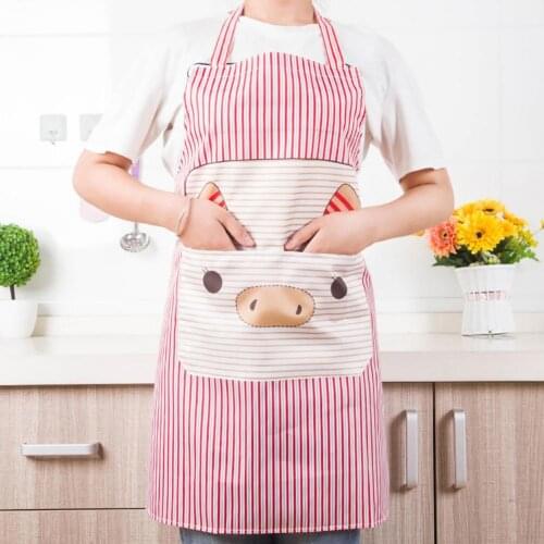 Lovely Pig Polyester Sleeveless Pockets Home Kitchen Cooking Anti-Splash Apron