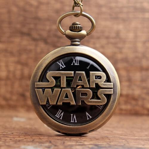 Star Wars Letter Jedi Order Pocket Watch Retro Flip Quartz Watch Anime Peripherals Creative Christmas Present for Children