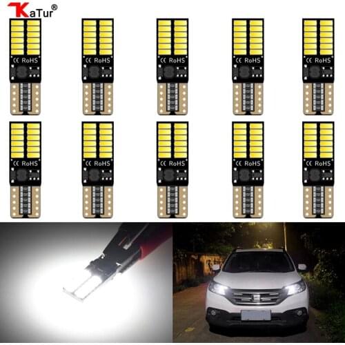 Katur 10Pcs T10 LED CANBUS W5W Super Bright Clearance Bulbs 194 168 2825 LED Readind Lamp Bulbs License Plate Lamp DC 12V Orange