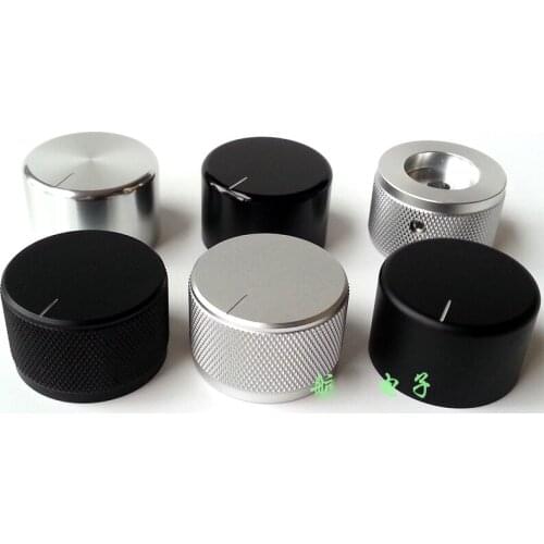 KYYSLB 35x22mm Inner Hole 6.0mm All Aluminum Alloy Solid Knob Potentiometer Volume Knob Audio Amplifier Chassis Knurled Knob