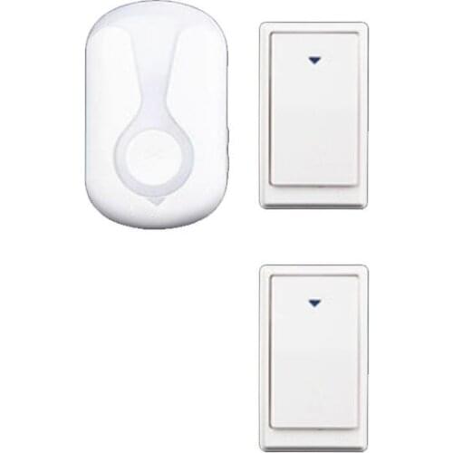 1 receivers 2 push bell set wireless door bell emitter free of battery wireless doorbell ip44 200M work chime door ring 110-240V