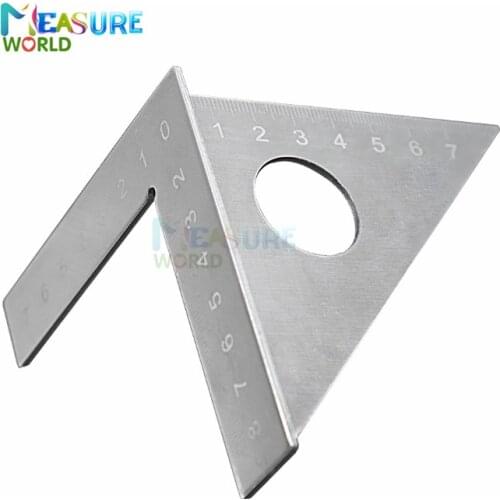 Stainless Steel Woodworking Ruler Square Layout Miter Triangle Rafter 45 Degree 90 Degree Metric Gauge Measuring Gauging Tools