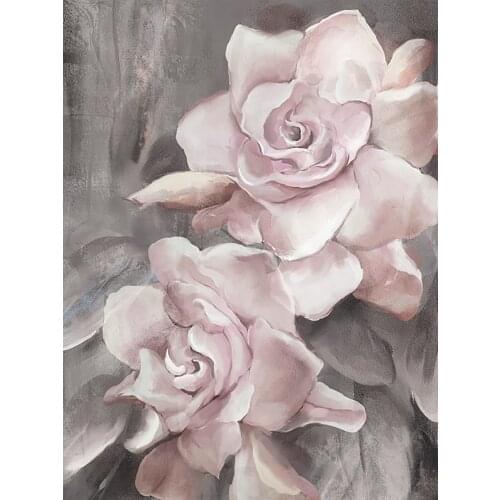 Flower Pink Grey Floral Nordic DIY 11CT Embroidery Cross Stitch Kits Craft Needlework Set Cotton Thread Printed Sell