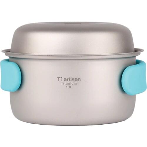 Tiartisan Pure titanium pot set folding portable cooking Pot and multi-function outdoor camping Cookware Ta8501Ti
