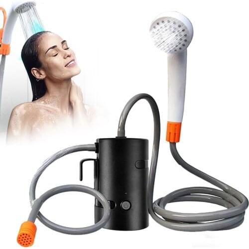 Camping Shower Portable Car Washer Electric Outdoor Shower Water Bag Rechargeable Bathing Pump Set For Travel Plant Pet Cleaning