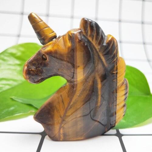 Natural tiger eye quartz unicorns tigers-eye Crystal licorne Crystals Healing Gift 1pcs