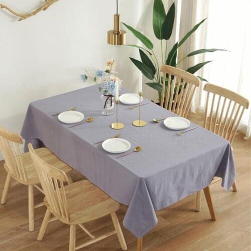Nordic Simple Rectangular Solid Color Cotton Table Cloth Party Wedding Banquet Tablecloth