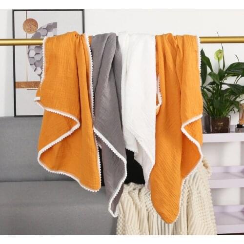 Baby Hairball Swaddle Wrap Soft Cotton Muslin Receiving Blanket Bath Towel Newborn Photography Props Infant Gifts