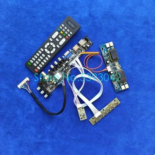 Signal digital DVB 30 Pin LVDS USB VGA 4CCFL LCD control board kit Fit LM190WX1/HSD190MGW1/HT190WG1/M190MWW1 panel 1440*900