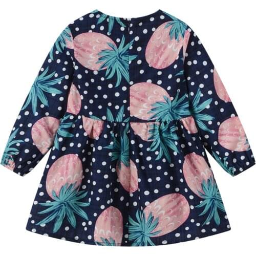 ZWY1171 Girls Long Sleeve Dress Cotton Embroidered Dress Autumn New 2~7 Years Old Child Dressed for Girls Dress Long Sleeve