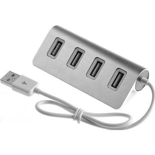 Portable Practial Size Aluminum AlloyHigh Speed 4 Ports USB Hub USB Splitter Adapter With LED Indicator For PC Laptop Computer