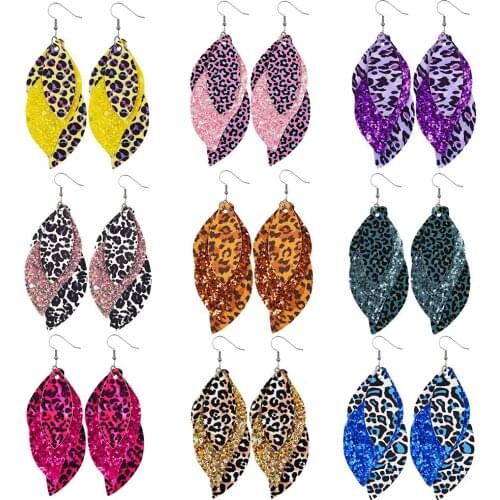 Potosala S Shape Leopard Print Leather Earrings Retro Simple Double-Sided Drop Earrings For Women Party Jewelry Gifts 2021 New