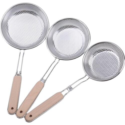 Stainless Steel Wire Fine Mesh Oil Strainer Handheld Tea Flour Strainer Durablel Kitchen Mesh Colander Sieve Filter Sifter