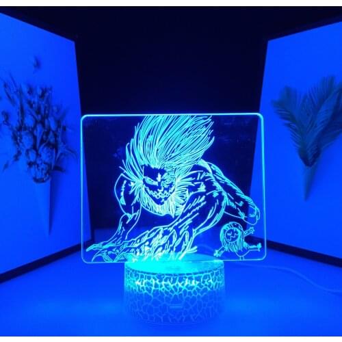Anime Attack on Titan The Jaw Titan for Kids Birthday Gift Bedroom Decor Light Manga Dropshipping Table Lamp 3D LED Light