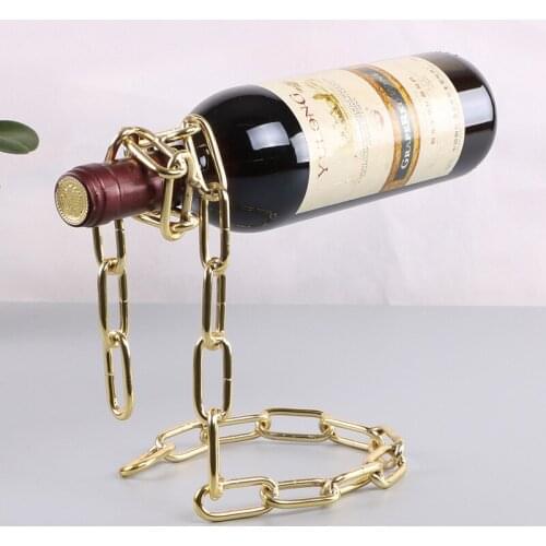 Magic Metal Hanging Suspension Chain Wine Racks European Retro Creative Handmade Restaurant Bar Stand Bracket Display Stand