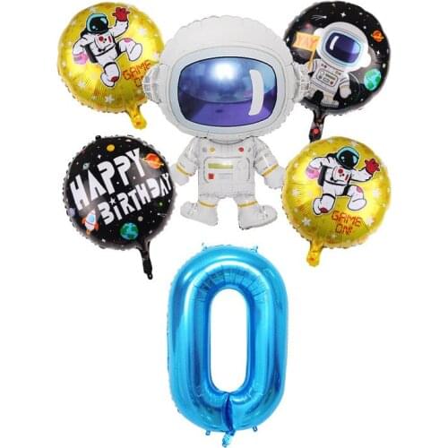 1 Set 32” Outer Space Party Astronaut Balloon Space Digital Balloon Boy Galaxy/Solar System Theme Kids Birthday Party Supplies