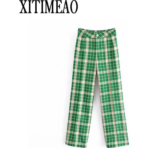 Женские брюки в клетку XITIMEAO China At AliExpress
