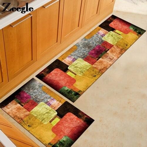 Geometric Europe Style Kitchen Floor Mat Home Decor Living Room Bedroom Carpet Mats Bedroom Foot Mat Non-slip Bathroom Rugs