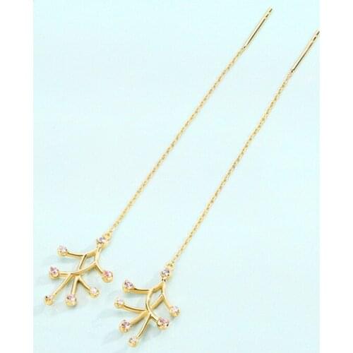 BESTLYBUY Holiday Style Tree Cristal Earrings Long Rhinestone 925 Silver Tree Earrings Tassels For Women Pendants Earring