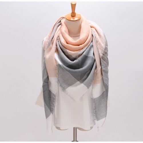 Winter summer hijab Triangle Scarf For Women female Brand Designer Shawl Cashmere Plaid Scarves Blanket Dropshipping XS027-13