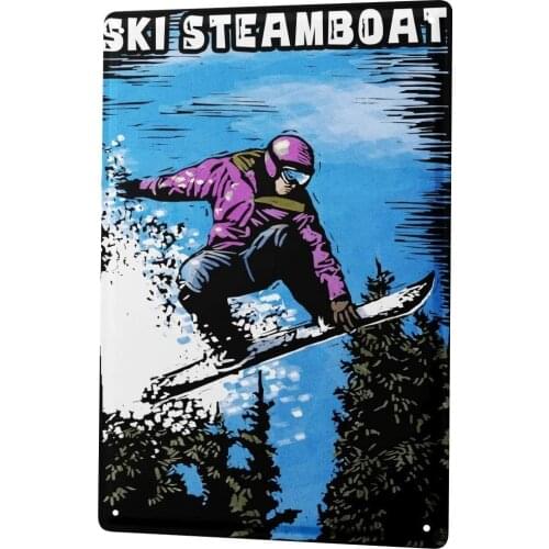 SINCE 2004 Tin Sign Metal Plate Decorative Sign Home Decor Plaques Retro Snowboard Jump