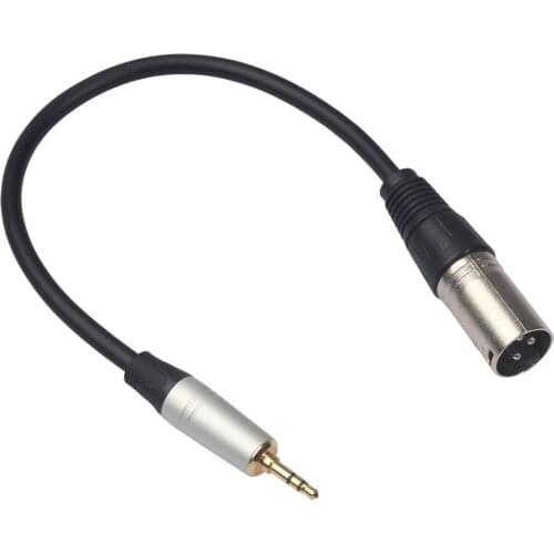 0.3m XLR 3 Pin Male to 3.5mm Stereo Plug Shielded Microphone Mic Cable TRS Cable